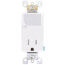 Decora Combination Tamper Resistant Single Receptacle/Outlet w/ LED Guide Light - White (15A, 125V)