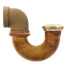 1-1/2" IPS x 1-1/2" SJ Nut, Less Cleanout LA Pattern Trap (Rough Brass)