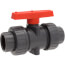 1/2" PVC TBB Series True Union Ball Valve w/ Socket and Threaded Ends, FPM O-Ring (Gray)