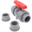 1" CPVC TBB Series True Union Ball Valve w/ EPDM O-Ring - Gray (Socket x Threaded)