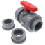 1-1/2" CPVC TBB Series True Union Ball Valve w/ EPDM O-Ring - Gray (Socket x Threaded)