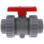 1-1/2" CPVC TBB Series True Union Ball Valve w/ EPDM O-Ring - Gray (Socket x Threaded)