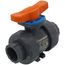 1" TBH Series True Union PVC Ball Valve w/ Socket and Threaded Ends, FPM O-ring (Gray)