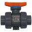 1" TBH Series True Union PVC Ball Valve w/ Socket and Threaded Ends, FPM O-ring (Gray)