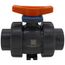 2" TBH Series True Union PVC Ball Valve w/ Socket and Threaded Ends, FPM O-ring (Gray)