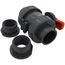 2" TBH Series True Union PVC Ball Valve w/ Socket and Threaded Ends, FPM O-ring (Gray)