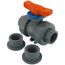 1" TBH Series True Union CPVC Ball Valve w/ Socket and Threaded Ends, EPDM O-ring (Gray)