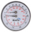 2.5" Tridicator, Extended Back Mount Temperature and Pressure Gauge (0-75 PSI, 70-Degree (F) - 320-Degree (F))