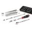1/4" Drive 6-Point Socket and Ratchet Set with Rails, 29-Piece (5/32-9/16")