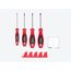 Square Screwdriver Set w/ Red Modular Organizers - 4" Shanks, 4-Piece (#0 - #3)