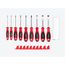 Slotted Screwdriver Set w/ Red Modular Organizers - 4" Shanks, 9-Piece (3 -14mm)