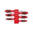 Slotted Screwdriver Set w/ Red Modular Organizers - 4" Shanks, 6-Piece (3 - 8mm)