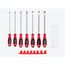 Slotted Screwdriver Set w/ Red Modular Organizers - 8" Shanks, 7-Piece (4 -14mm)