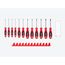 Torx Screwdriver Set w/ Red Modular Organizers - 4" Shanks, 12-Piece (T6 - T45)