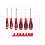 Torx Screwdriver Set w/ Red Modular Organizers - 4" Shanks, 6-Piece (T10 - T30)