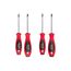 Phillips and Slotted Screwdriver Set - 4" Shanks, 4-Piece (#1 - #2, 5.5 - 6.5mm)