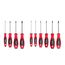 Phillips and Slotted Screwdriver Set - 4" Shanks, 10-Piece (#0 - #3, 3 - 8mm)