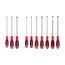 Phillips and Slotted Screwdriver Set - 8" Shanks, 10-Piece (#1 - #3, 4 - 14mm)