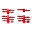 Phillips, Slotted, Torx, Square Screwdriver Set w/ Red Modular Organizers - 4" Shanks, 18-Piece (#0 - #3, 3 - 8mm, T10 - T30, #1 - #2)