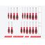 Phillips, Slotted, Torx, Square Screwdriver Set w/ Red Modular Organizers - 4" Shanks, 18-Piece (#0 - #3, 3 - 8mm, T10 - T30, #1 - #2)
