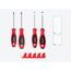 Phillips and Slotted Screwdriver Set w/ Red Modular Organizers - 4" Shanks, 4-Piece (#1 - #2, 3/16"- 1/4")