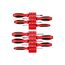 Phillips and Slotted Screwdriver Set w/ Red Modular Organizers - 4" Shanks, 9-Piece (#0 - #3, 1/8"- 3/8")
