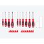 Phillips and Slotted Screwdriver Set w/ Red Modular Organizers - 4" Shanks, 10-Piece (#0 - #3, 3 - 8mm)