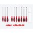 Phillips and Slotted Screwdriver Set w/ Red Modular Organizers - 8" Shanks, 10-Piece ( #1 - #3, 4 - 14mm)