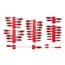 Phillips, Slotted, Torx, Square Screwdriver Set w/ Red Modular Organizers - 4", 8", 18" Shanks (54-Piece)