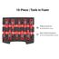 Phillips and Slotted Screwdriver Set w/ Open Top Drawer and Rack - 4" Shanks, 10-Piece (#0 - #3, 3 - 8mm)