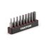 1/4" Hex Security Bit Set with Rail, 9-Piece (5/64-1/4")