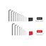 Flat End Hex L-Key Set with Holders, 23-Piece (0.050-3/8", 1.3-10 mm)