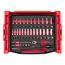 1/4" Drive 6-Point Socket and Ratchet Set with Open Top Drawer and Rack, 58-Piece (5/32-9/16", 4-15mm)