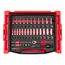 1/4" Drive 12-Point Socket and Ratchet Set with Open Top Drawer and Rack, 58-Piece (5/32-9/16", 4-15mm)