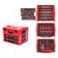 1/4", 3/8" Drive 6-Point Socket and Ratchet, Screwdriver, and Pliers Set in Modular Stacking Tool Box, 2-Drawer (127-Piece)