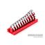 11-Tool 1/2" Drive Crowfoot Wrench Organizer Rack, Red (17-32mm)