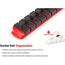 1/4" Drive x 8" Socket Rail, 13 Clips (Red)