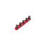 3/4" Drive x 8" Socket Rail, 5 Clips (Red)