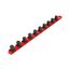 3/4" Drive x 18" Socket Rail, 10 Clips (Red)