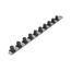 3/4" Drive x 18" Socket Rail, 10 Clips (Gray)