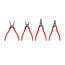 9" Internal and External Retaining Ring Pliers Set, 4 Pieces (0.090" Tips)