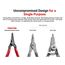 5", 7", & 9" Internal and External Retaining Ring Pliers Set with Pouch, 16 Pieces (0.037", 0.047", 0.070", 0.090" Tips)