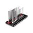 1/4" Drive Long Hex Bit Socket Set with Rails and Tray, 21 Pieces (5/64" - 5/16", 2 - 8 mm)