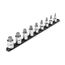 1/2" Drive Hex Bit Socket Set with Rail, 9-Piece (1/4-3/4")
