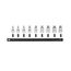 1/2" Drive Hex Bit Socket Set with Rail, 9-Piece (1/4-3/4")