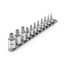 3/8" Drive Triple Square and 1/2" Drive TR Triple Square Bit Socket Set with Rail, 11-Piece (M4-M12, MT14-MT18)