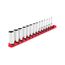 1/4" Drive Deep 6-Point Socket Set with Rail, 14-Piece (4-15mm)