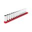 1/4" Drive Deep 12-Point Socket Set with Rail, 14-Piece (4-15mm)
