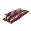 1/4" Drive Shallow, Semi-Deep, and Deep 12-Point Socket Set w/ Rails and Trays, 42-Piece (4 - 15mm)