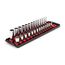 1/4" Drive 12-Point Socket Set with Rails, 28-Piece (4-15mm)
